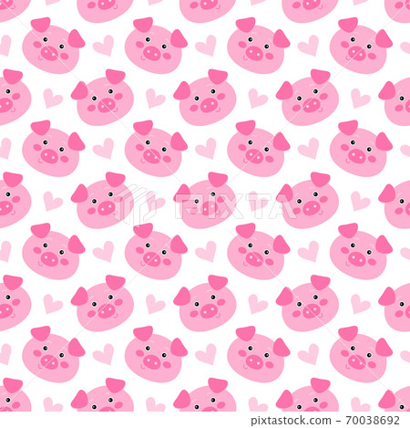 Seamless pattern with cute cartoon piglets Seamless pattern with cute cartoon piglets 70038692