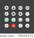 Set of the video chat user interface icons 70039372