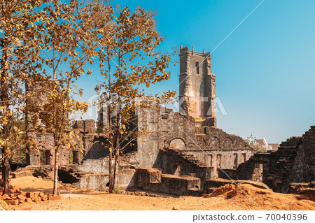 Old Goa, India. Main Altar Of Church Of St. Augustine In Ruined Church Complex. Church Was Completed In 1602. World Heritage Site, Churches And Convents Of Goa Old Goa, India. Main Altar Of Church Of St. Augustine In Ruined Church Complex. Church Was Completed In 1602. World Heritage Site, Churches And Convents Of Goa 70040396
