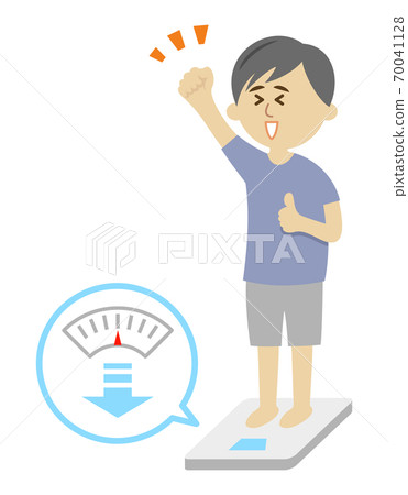 高興地節食的男人的插圖圖像 70041128