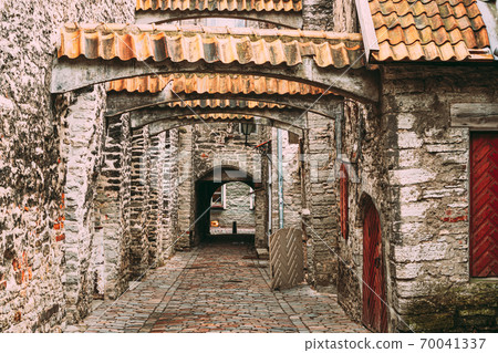 Tallinn, Estonia. St. Catherine's Passage From St. Catherine's Dominican Monastery. Historic Centre Old Town Of Tallinn. UNESCO World Heritage Site. 70041337