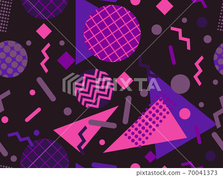 Seamless pattern with geometric shapes in the style of the 80s. Trendy retro background for printing on paper, advertising materials and fabric. Vector illustration 70041373