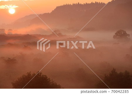 Morning glow on the Oirase River 70042285