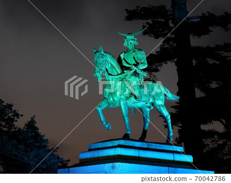 Illuminated Date Masamune Equestrian Statue Illuminated Date Masamune Equestrian Statue 70042786