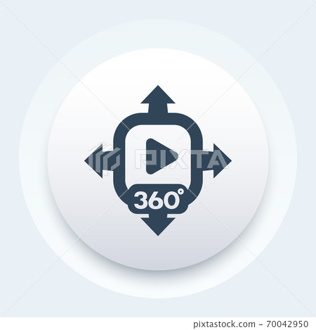 360 degrees panoramic video icon, vector sign - Stock Illustration ...