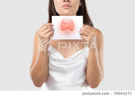 Sore throat of a people against a light gray background 70043271