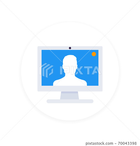 Video call icon, flat style Video call icon, flat style 70043398