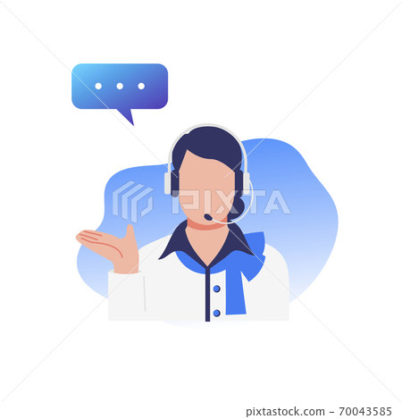 Illustration material of a woman in charge of customer support Illustration material of a woman in charge of customer support 70043585