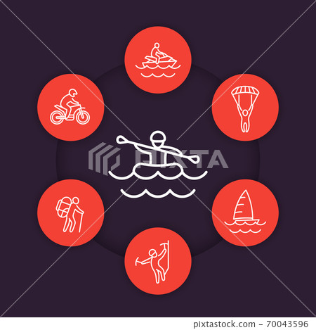 extreme outdoor activities line icons extreme outdoor activities line icons 70043596