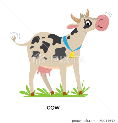 Funny cow or calf vector illustration Farm animals Funny cow or calf vector illustration Farm animals 70044652