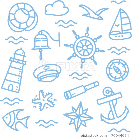 Marine theme. Seamless funny sea kids pattern 70044654