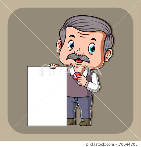 The teacher holding the white blank paper The teacher holding the white blank paper 70044703