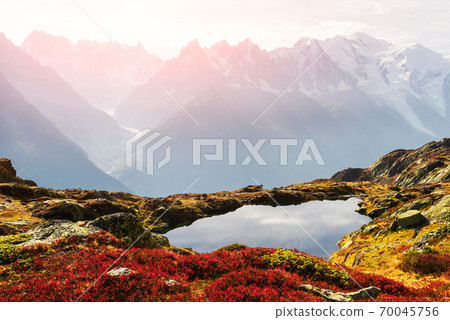Lac de Cheserys lake in France Alps 70045756