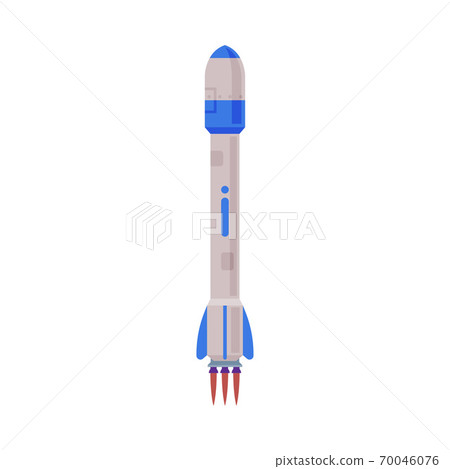 Space Rocket Launch, Astronautics and Exploration Technology Flat Style Vector Illustration 70046076