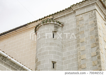 Traditional stone construction of the facade of a church in western Spain Traditional stone construction of the facade of a church in western Spain 70046552