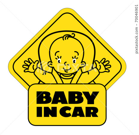 Baby in car seat. Back window sticker or sign Baby in car seat. Back window sticker or sign 70046901