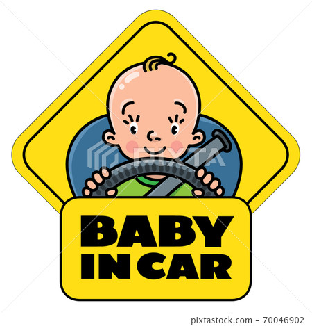 Baby in car. Back window sticker or sign 70046902