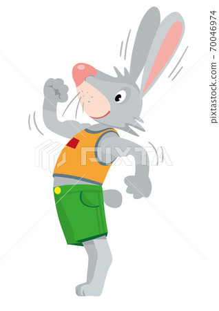 Funny strong rabbit - Stock Illustration [70046974] - PIXTA