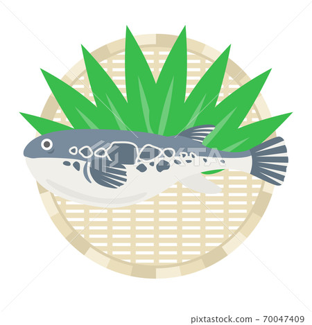 Illustration Of Blowfish On A Colander Stock Illustration