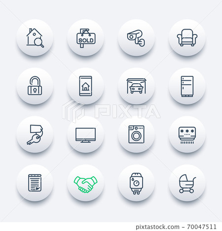 Real estate line icons set 70047511