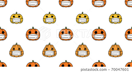 pumpkin Halloween seamless pattern face mask vector covid 19 coronavirus cartoon ghost scarf isolated tile background repeat wallpaper illustration icon doodle design pumpkin Halloween seamless pattern face mask vector covid 19 coronavirus cartoon ghost scarf isolated tile background repeat wallpaper illustration icon doodle design 70047601