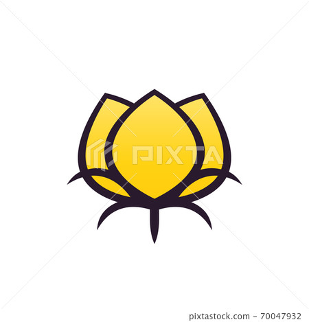 cotton icon, vector logo on white 70047932