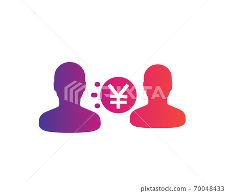 money transfer icon with chinese yuan 70048433