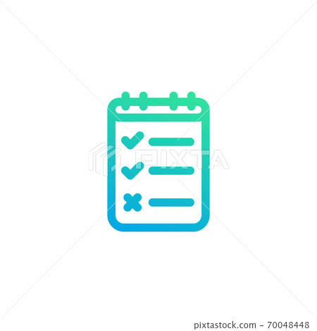 Survey, quiz icon on white, linear style 70048448