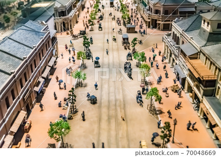 明治時代的銀座城市景觀縮影 明治時代的銀座城市景觀縮影 70048669