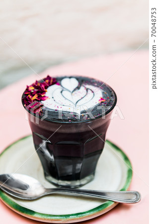 Black Latte from activated charcoal Black Latte from activated charcoal 70048753