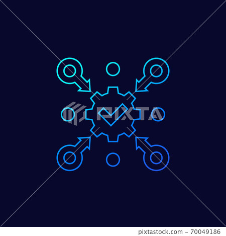 Execution and execute line vector icon Execution and execute line vector icon 70049186