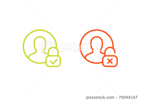 Parental control icons, linear vector 70049187