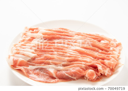 豬里脊肉和-鍋。 （白板/白色背景） 70049719