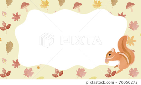 Chipmunk and autumn forest frame 70050272