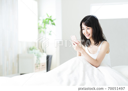 Women wake up in the morning wake up lifestyle 70051497