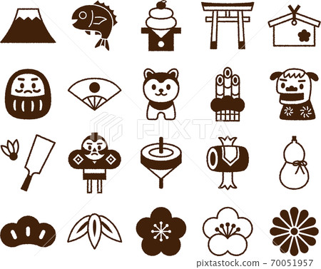 New Year's icon set (hand-painted ver.) New Year's icon set (hand-painted ver.) 70051957