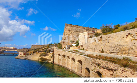 Famous Fort Rikasoli in Kalkara Malta from above 70052181