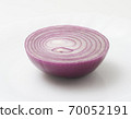 Round slices and cross sections of red onions. Close-up shooting. Round slices and cross sections of red onions. Close-up shooting. 70052191