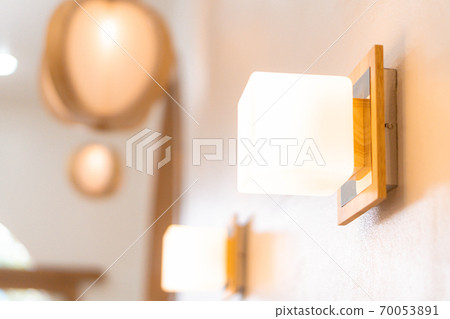 Closeup hanging lights with shallow depth of field. 70053891