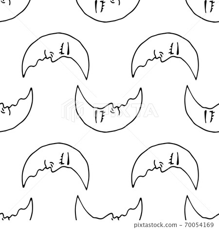 Monochrome seamless pattern with hand drawn... - Stock Illustration ...