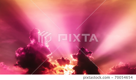 sky and clouds nature background, red violet and orange sunset light in overcast sky with fluffy cloudy sky and clouds nature background, red violet and orange sunset light in overcast sky with fluffy cloudy 70054654