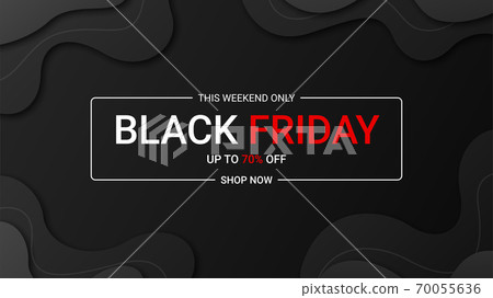 Black Friday banner design template for promotion, vector illustration 70055636