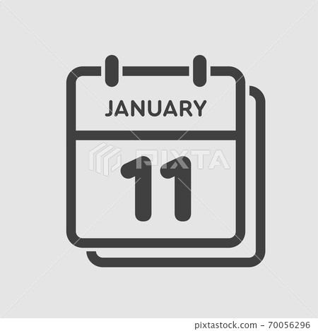 Icon day date 11 January, template calendar page 70056296