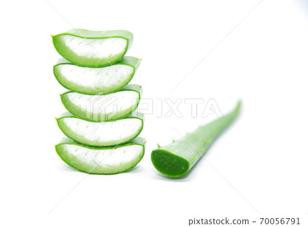 Aloe vera sliced isolated on white background Aloe vera sliced isolated on white background 70056791