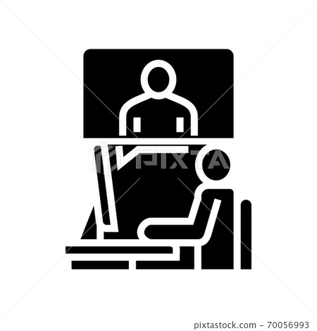 video call or remote interview glyph icon vector illustration video call or remote interview glyph icon vector illustration 70056993