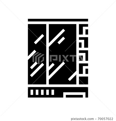 supermarket refrigerator glyph icon vector black illustration 70057022