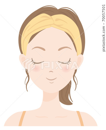 Female skin care B_01 Women with closed eyes 70057501