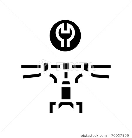 bicycle handlebar install glyph icon vector illustration bicycle handlebar install glyph icon vector illustration 70057599