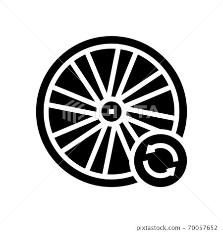bicycle wheel alignment glyph icon vector illustration 70057652