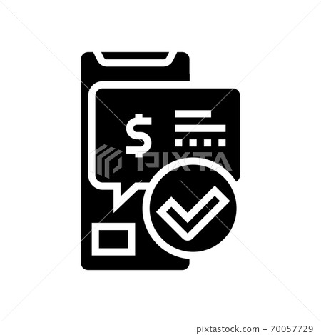 message approved payment glyph icon vector illustration message approved payment glyph icon vector illustration 70057729